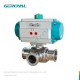 Q684F PN 1.0MPa 304 316 316L Sanitary Three Way Clamp Food Grade Pneumatic Ball Valve