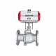 XinYi DN25 1inch 2 Way Flanged Air Operated Spring Return Pneumatic Control Ball Valve for Steam water oil