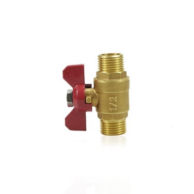 Male Thread Thicken Forged Brass Butterfly Handle 1/2 Inch Water And Gas Ball Valve