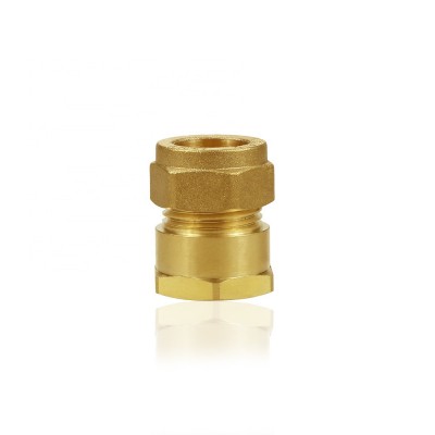 Forged Brass Copper Female Thread Straight Compression Pipe Fitting Connector